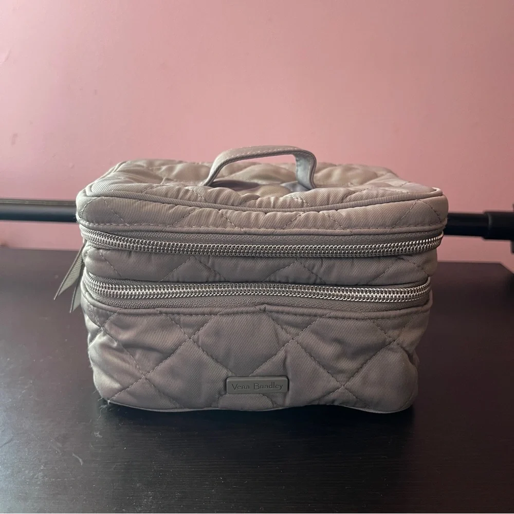 Vera Bradley Grey Quilted Cosmetic Travel Bag
